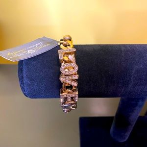 Traci Lynn - Love Gold Toggle Adjustable Bracelet